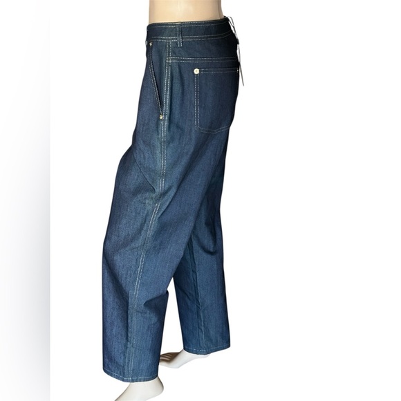 St.John Sport Dark Wash Blue Jeans Designer Chic Quiet Luxury Preppy Women Sz 12 - Picture 3 of 16